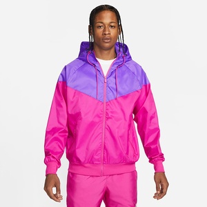 OEM, nouveauté, veste coupe-vent à capuche multicolore, vente en gros de tissu polyester, coupe ample, veste coupe-vent zippée pour hommes - Product Image 6