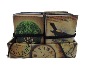 Tiny Handmade Paper Printed Diaries <b>Set</b> of Ten Pocket <b>Notebooks</b> Assorted Print Hardcover Diary with White Unlined Pages OEM ODM - Product Image 2