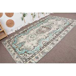 พรมตุรกีวินเทจขนาด 5.4x9.8 ฟุต พรมขนาดใหญ่ พรมขนสัตว์สีเบจ - Product Image 3