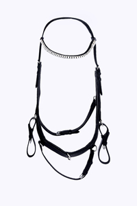 Bride de cheval anatomique de haute qualité en cuir véritable avec strass en cristal pour une utilisation équestre - Product Image 2
