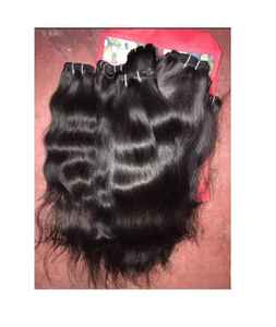 Extensiones de cabello humano de un solo donante de templo indio de 8 pulgadas de la mejor calidad, materia prima de onda Natural de trama gruesa dibujada doble India - Product Image 2