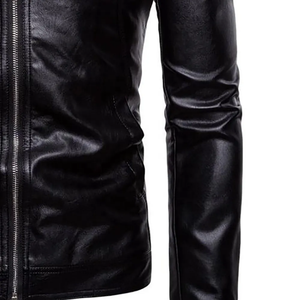 Veste en cuir véritable pour hommes, manteau de motard avec logo personnalisé OEM/ODM disponible, vêtements d'extérieur d'hiver vintage, fournisseur de gros - Product Image 4