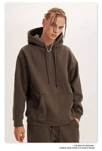 345gsm haute qualité mode coupe-vent surdimensionné à capuche logo personnalisé unisexe hommes femmes épais polaire pull blanc à capuche - Product Image 2