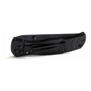 Coltello con chiusura di sicurezza con manico in metallo nero e clip-Wallis K900334 - Product Image 4