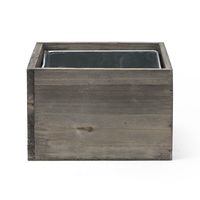 Farmhouse Succulent Cactus Planter Pot de fleur en bois Centre de jardin avec doublure amovible en métal Zinc Fournisseur en gros
