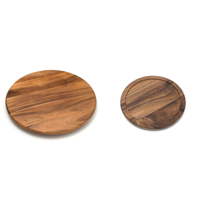 Plateau rond en bois d'acacia pour manger Plateau de service en bois Lazy Susan Vente à chaud Design antique - Product Image 3
