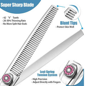 Ciseaux de toilettage professionnels de luxe en acier inoxydable de qualité supérieure, écologiques, réutilisables, modernes et multifonctionnels pour animaux de compagnie - Product Image 2