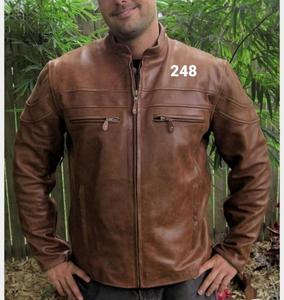 Customized Solid Leather Winter Casual Breathable Quick Dry <b>Waterproof</b> <b>Thin</b> Stand Men's Leather <b>Jackets</b> - Product Image 3