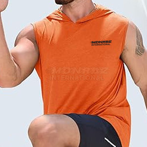 Mode personnalisé pull sans manches à capuche tenue décontracté hommes sans manches sweats à capuche 2025 personnalisé - Product Image 2