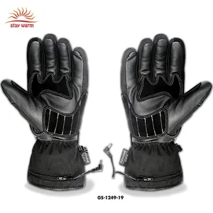 Gants chauffants électriques en cuir rechargeables pour l'hiver avec 3 réglages de température pour la conduite à moto - Product Image 2