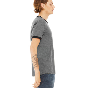 Deep Heather / Black Bella Canvas Ringer Camisetas al por mayor - Product Image 2