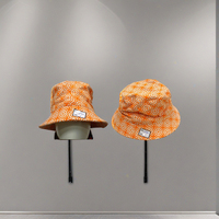 Cappello da donna personalizzato in pelliccia sintetica con stampa, motivo color block, per l'estate, da spiaggia, per il sole, vivace, per feste, ciclismo, casual, quotidiano