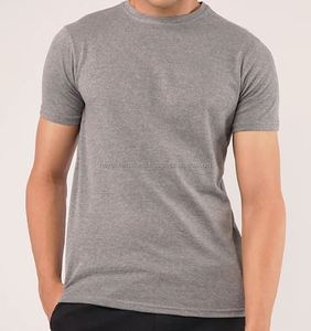 เสื้อยืดสำหรับผู้ชาย,เสื้อปักลายปักปักเองสีเทาผ้าฝ้ายล้วน - Product Image 1