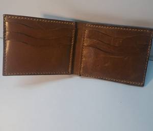 Portefeuille en cuir de vache véritable biofold vintage fait à la main pour hommes, fonction RFID, lin, ouverture courte, cadeau, porte-monnaie anwar - Product Image 2