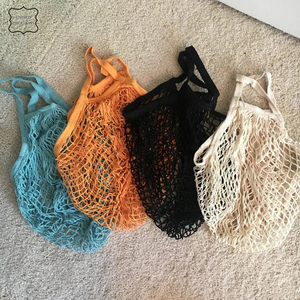 Sacs de rangement en filet avec cordon de serrage avec logo Sac en maille de coton Sac à cordes réutilisable et lavable - Product Image 5