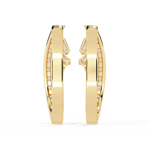 ต่างหูทอง18K สดใสพร้อมต่างหูเพชรพรีเมี่ยมที่ปลูกในห้องปฏิบัติการ - Product Image 2