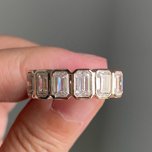 แหวนหมั้นเพชรเม็ดมรกต50เม็ดโตจากห้องแล็บแหวนแต่งงานหมั้น14K โรสโกลด์อัญมณีผ่านการรับรอง VS1 - Product Image 1