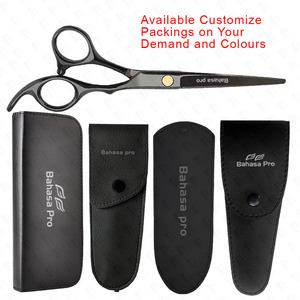 Ciseaux de barbier noirs haute performance, ciseaux de barbier à logo personnalisé, ciseaux à cheveux OEM, fabricant de ciseaux de salon DOM - Product Image 6