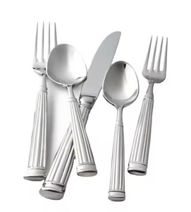 Ensemble de couverts classiques de 5 pièces pour la cuisine, vaisselle, hôtel, ensemble de cuillères en acier inoxydable argenté, 6 couverts, cuillère, vaisselle - Product Image 1