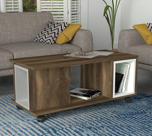 โต๊ะกาแฟทำจากไม้วอลนัทสีขาวสุดหรูดีไซน์ทันสมัยเฟอร์นิเจอร์ห้องนั่งเล่นเมลามีน - Product Image 2