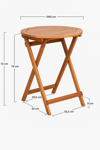 Chaise de bistro pliante compacte en acacia | Sièges extérieurs pour balcon, patio et jardin | Fabricant vietnamien - Product Image 5