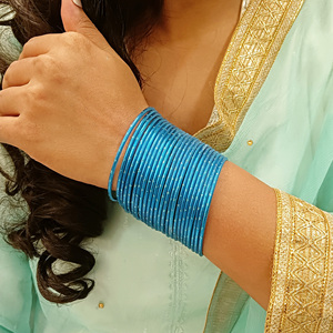 Conjunto de brazaletes indios Bollywood Brazalete de metal liso Pulseras Bisutería para mujeres y niñas (juego de 24) - Product Image 2