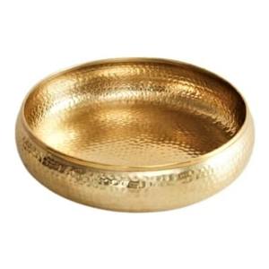 Bol rond en fer martelé couleur or de petite taille au design moderne en aluminium pour la cuisine et la décoration de mariage - Product Image 4