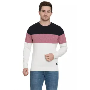 2024 neue Mode Herren Pullover Pullover Patchwork Frühjahr Herbst Langarm O-Ausschnitt Herren atmungsaktive Pullover