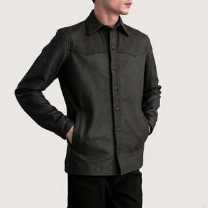 Camisa Premium de Cuero Marrón Desgastado para Hombre Bronco - Product Image 3
