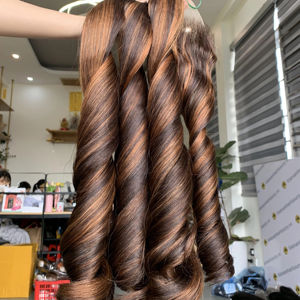 Venta al por mayor de pelucas mágicas hinchables cabello Remy indio vietnamita cabello virgen 100% cabello humano sin procesar máquina de doble trama hinchable rizado - Product Image 1