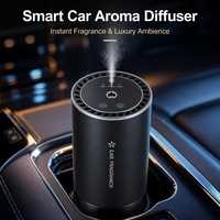Diffuseur d'arômes pour voiture, porte-gobelet, désodorisant, 3 modes réglables, démarrage/arrêt automatique, réservoir d'huile visible, rechargeable par Type-C