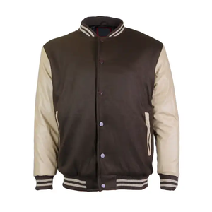 Venta al por mayor de chaquetas con logotipo personalizado para hombre, chaqueta de béisbol informal, abrigo con letras, chaquetas universitarias de algodón unisex - Product Image 4