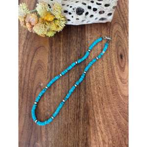 Collier de perles en turquoise de Kingman Navajo et argent sterling, idéal pour un cadeau - Product Image 3