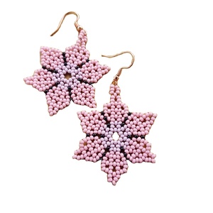 Pendientes de Flores Hechos a Mano Personalizados para Mujer, Diseño de Moda con Cuentas de Resina Rosa y Estilo Ángel, Venta al Por Mayor - Product Image 2