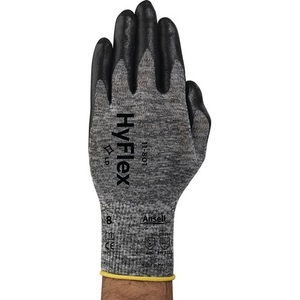 ถุงมือ Ansell HyFlex 11-801 ไซส์ 8 สีเทา/ดำ EN 388 PPE ประเภท II อุปกรณ์ป้องกันสำหรับทำสวน แพ็คไซส์ 12 - Product Image 1