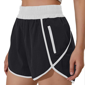 Short avec poches zippées Short personnalisé taille haute de haute qualité à séchage rapide Couleurs unies Short de survêtement d'été décontracté pour femmes - Product Image 1