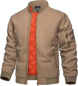 Chaqueta Bomber Unisex, Cortavientos de Invierno con Capucha, Ecológica, con Cierre Completo, Informal, para Trabajo - Product Image 1