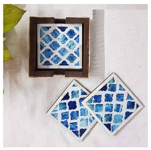 Venta caliente manteles individuales naturales de alta calidad posavasos con incrustaciones de hueso reutilizables para hoteles restaurantes juego en línea piedra de Mesa - Product Image 1