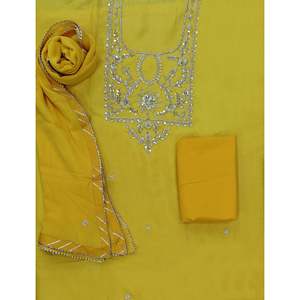 Conjunto de traje festivo de seda Dola sin coser para mujer con trabajo manual - Product Image 1