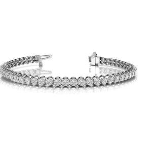 6.50MM Diamant Coupe Ronde Style Unique Emilia En Ligne Prong Set Bracelet De Tennis Pour Les Femmes - Product Image 2