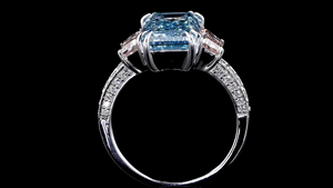 แหวนเพชรสร้างในห้องปฏิบัติการสีน้ำเงิน |   ศูนย์เรเดียนท์และมูนคัทไซด์สโตนส์ |   เครื่องประดับงานเลี้ยงสุดหรู - Product Image 4