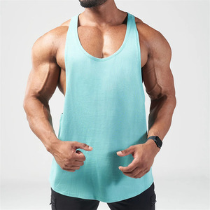 <b>Men's</b> Singlet Bamboo Jersey tank Top for <b>Men</b> Custom Sleeveless Tshirts Organic <b>Mens</b> Shirts Loose Yoga Tank Top - Product Image 5