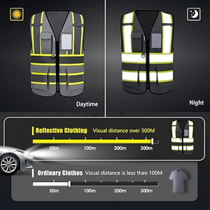 Chaleco reflectante Chaleco DE SEGURIDAD Chaqueta Tira Seguridad personal Construcción Alta visibilidad Ropa reflectante de seguridad en el trabajo con logotipo - Product Image 5