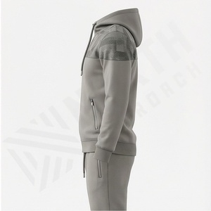 Survêtement technique en molleton 100% coton pour homme avec logo personnalisé, vêtements de sport, vêtements de course, vêtements de sport d'extérieur, entraînement en salle de sport, jogging, exercice - Product Image 3
