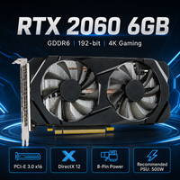 Nouvelle carte graphique de jeu XHVGA RTX 2060 6 Go GDDR6 192 bits à double ventilateur 4K pour ordinateur de bureau PCI Express 16 nm 14000 MHz 1365 MHz