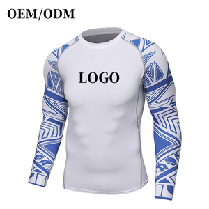 OEM Wholesale Sun Protection Clothing Compression Shirt Rashguard Sublimated Long Sleeve Custom <b>Surf</b> Bjj Rash Guard for Men - Product Image 1