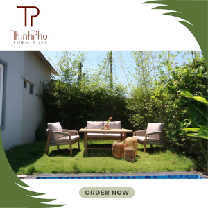 Juego contemporáneo de sofá de madera para patio ACACIA, muebles económicos para exteriores para hoteles, villas, jardines hechos a mano en Vietnam - Product Image 3