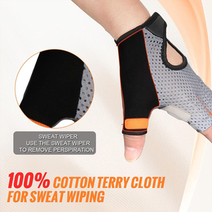 Gants de vélo unisexes à demi-doigts élastiques, antidérapants, absorbant les chocs, respirants, en gel PU, écologiques pour la salle de sport - Product Image 6