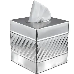 High Quality Customized <b>Tissue</b> Box Holder Premium Look Metal <b>Tissue</b> Box for Hotel Caffe Table Top Restaurant Decor Napkin Usage - Product Image 3