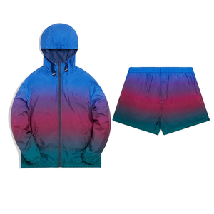 <b>Men's</b> Custom Made <b>Zip</b> up Nylon Two Piece Summer <b>Short</b> Set Breathable and Best Quality Casual Style Wholesale - Product Image 6